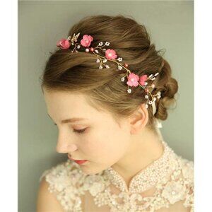 Bridal Floral Cutie and Elegant Headband Vintage Flower Women Pearls Tiara